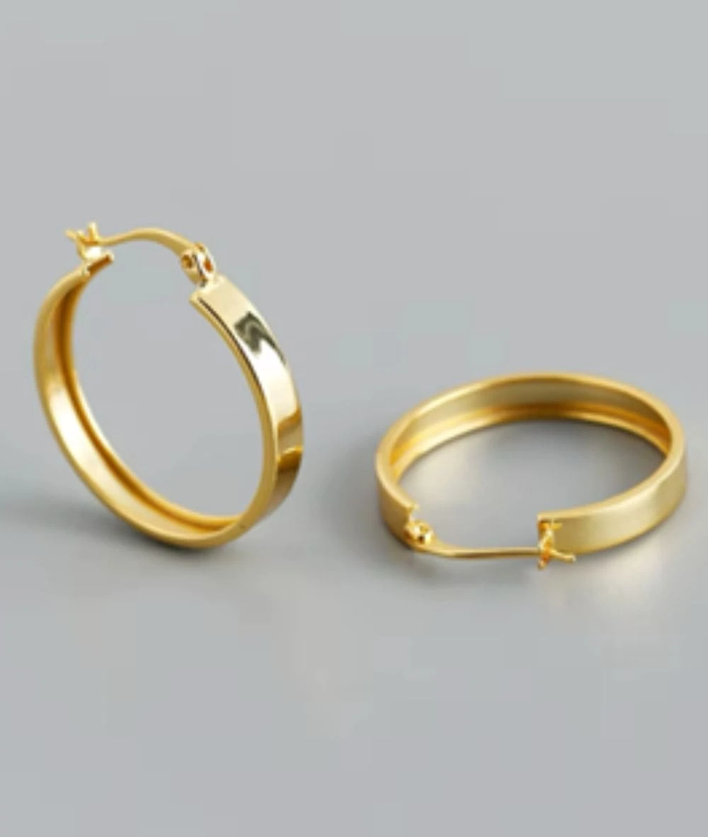 Nude Rose Stainless Steel 5*7Mm Wide Hoop Earrings 1 Nude Rose Stainless Steel 5*7Mm Wide Hoop Earrings