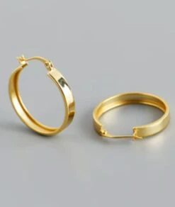 Nude Rose Stainless Steel 4*10Mm Wide Hoop Earrings