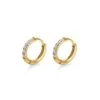 Nude Rose Stainless Steel Zicron 2* 8Mm Hoop Round Earrings