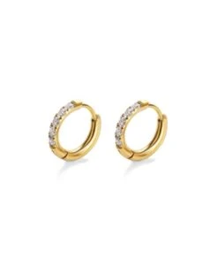 Nude Rose Stainless Steel Zicron 2* 8Mm Hoop Round Earrings