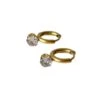 Nude Rose Stainless Steel 18K Gold Plated 12Mm* 4Mm Cubic Earrings #E-409