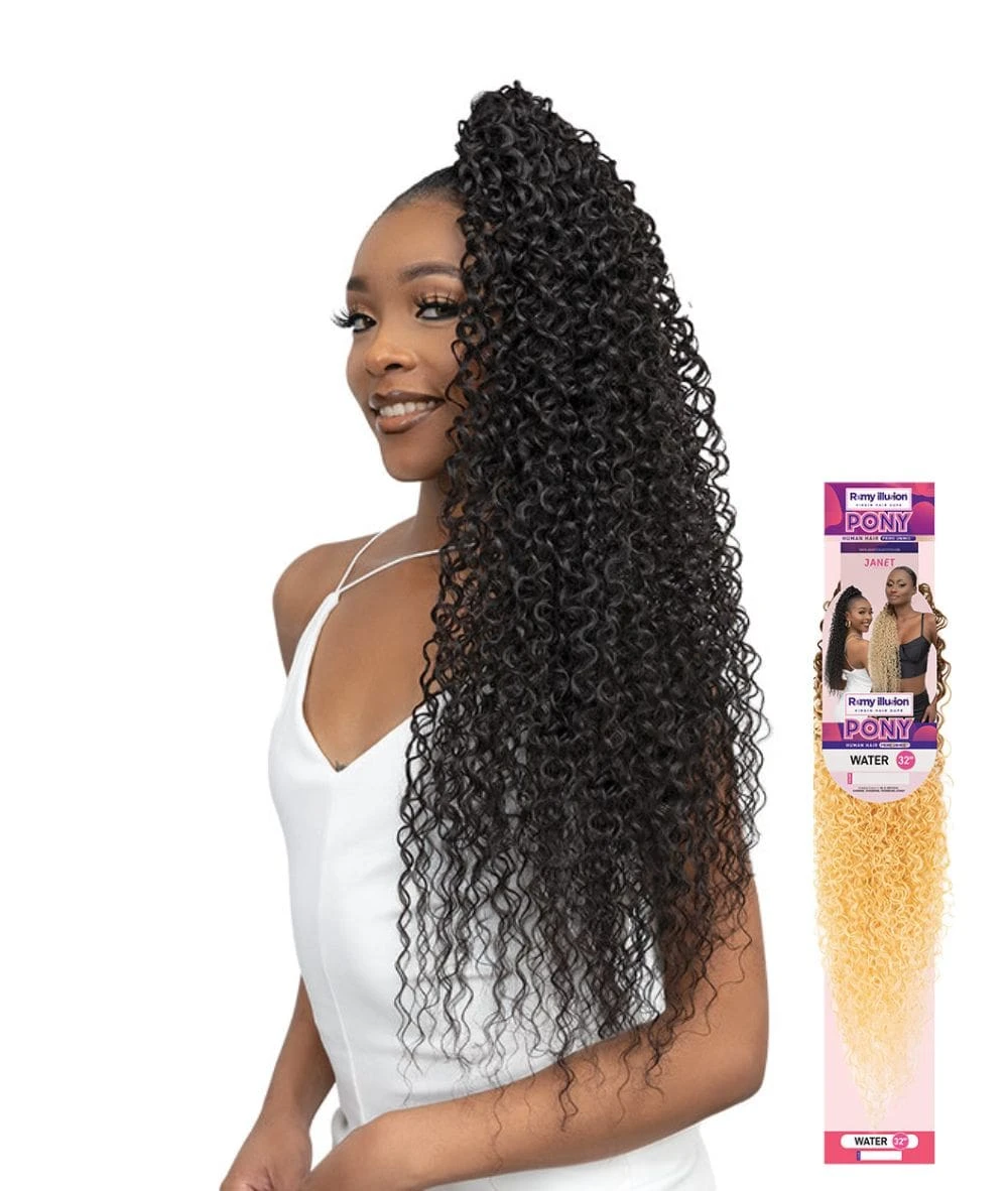 Janet Remy Illusion Virgin Human Hair Dupe Pony - Water Wave 32 Inch 1 Janet Remy Illusion Virgin Human Hair Dupe Pony - Water Wave 32 Inch